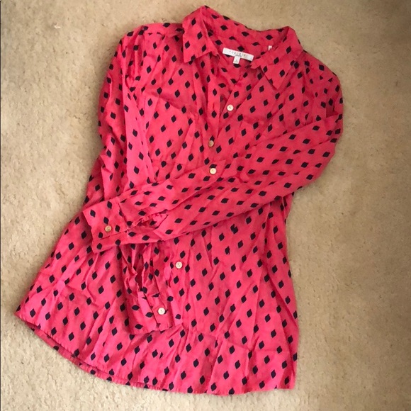 Diamond Dot Button Up Blouse - Picture 2 of 6